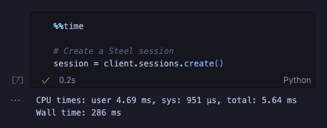 Session Creation Times