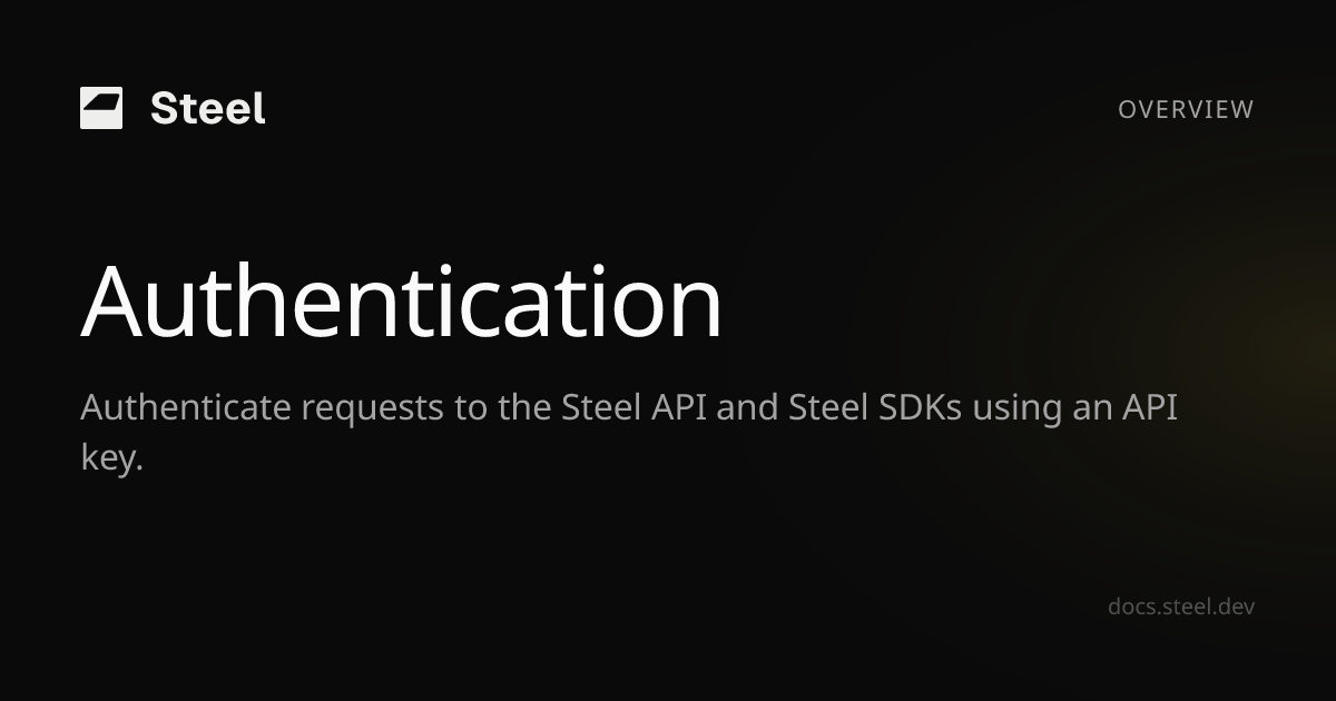 Authentication | Steel Docs