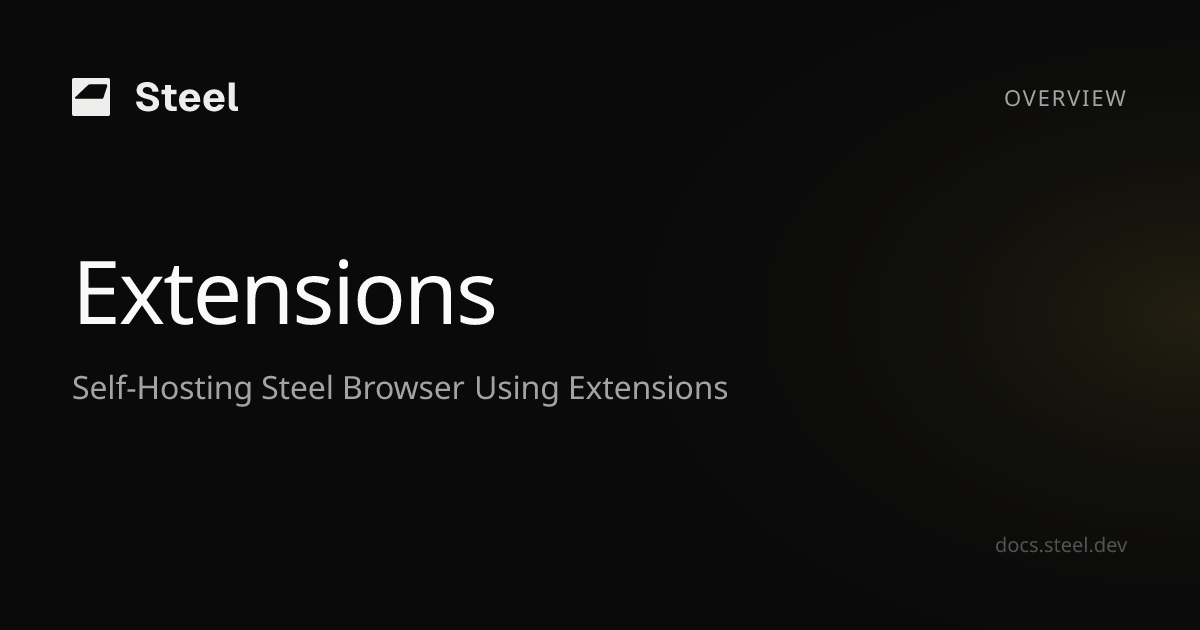 Extensions | Steel Docs